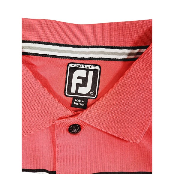 FootJoy Men's Golf Polo Shirt Pink Athletic Fit Size Medium - Picture 6 of 7